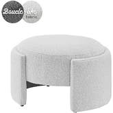 Felicia Ottoman in Boucle Beige Fabric